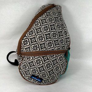 Kavu Paxton Pack Rope Bag Black and White Good Except Minor Fading & Small Tear